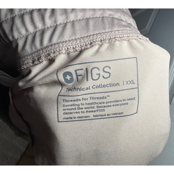 FIGS Scrub Zamora Jogger Pants Womens XXL Tan Khaki Nursing Medical Healthcare - Picture 3 of 8